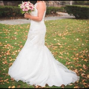 Lacy and sleek wedding gown